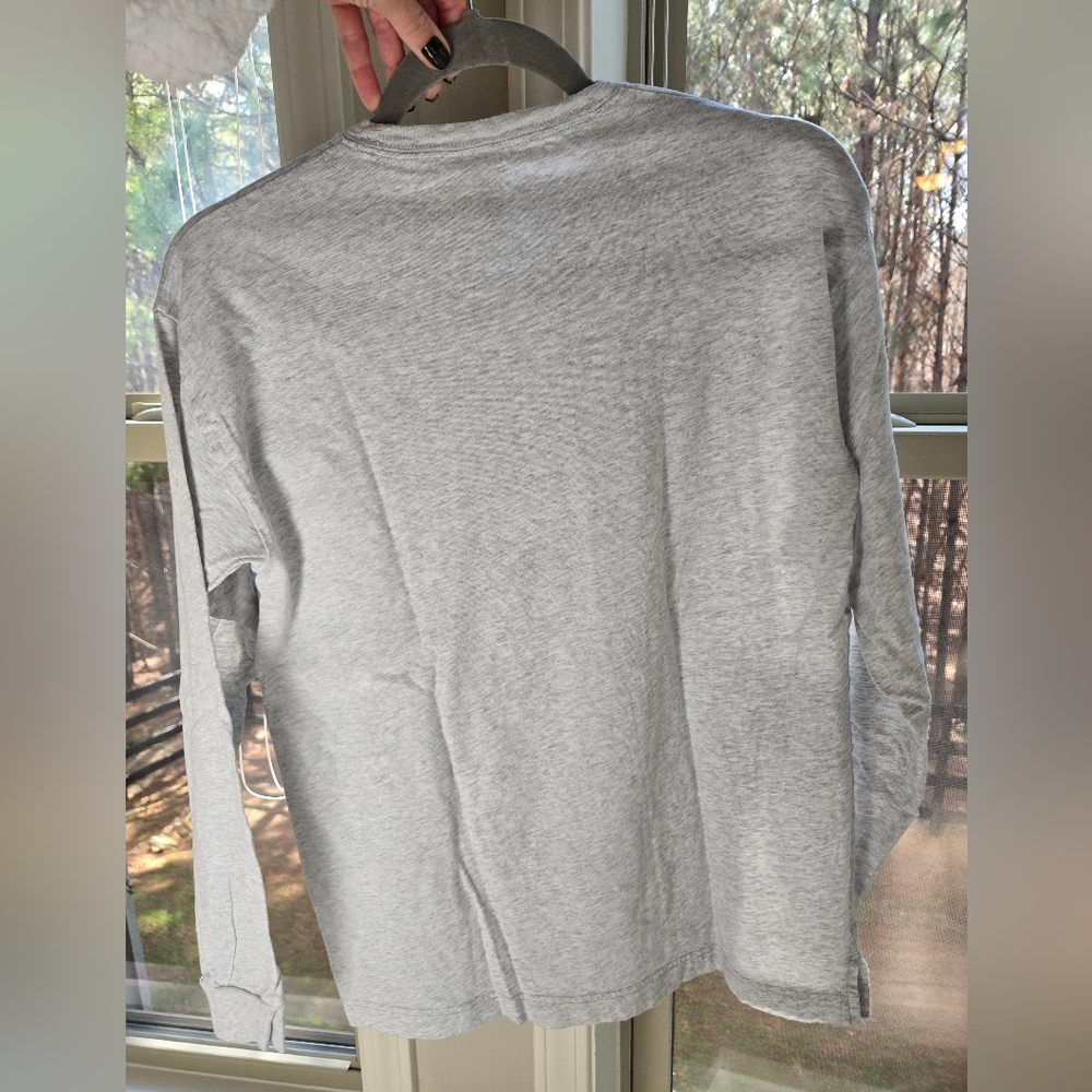 PINK Victoria's Secret Heather Gray Glitter Long Sleeve Size Small OVERSIZED - Picture 3 of 3